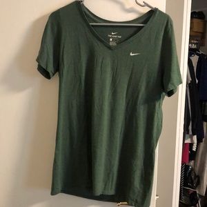 Nike womens v-cut green athletic shirt